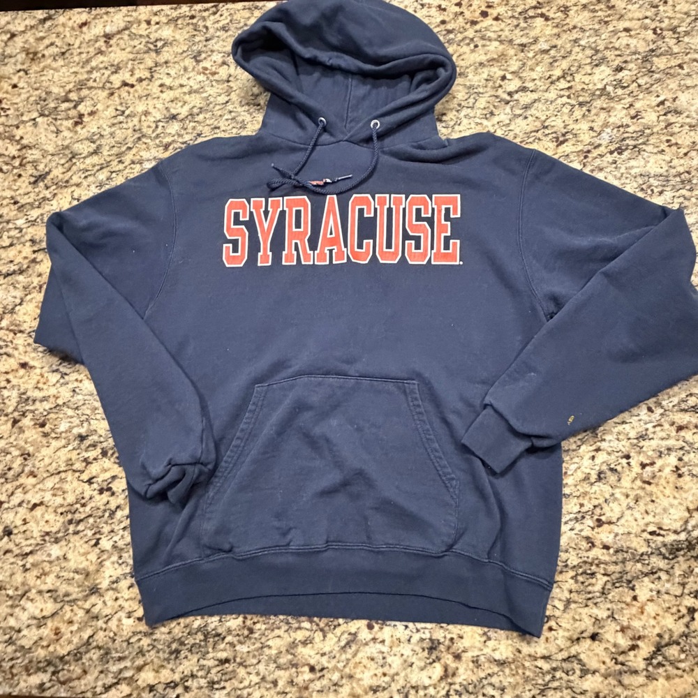Syracuse University Hoodie Mens Medium Navy Blue‎ Orange Graphic